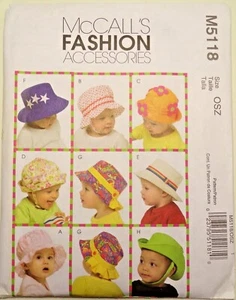 Assorted Infant's Hats, Sizes included XS, S, M, L and XL McCall's M5118 NIP - Picture 1 of 2