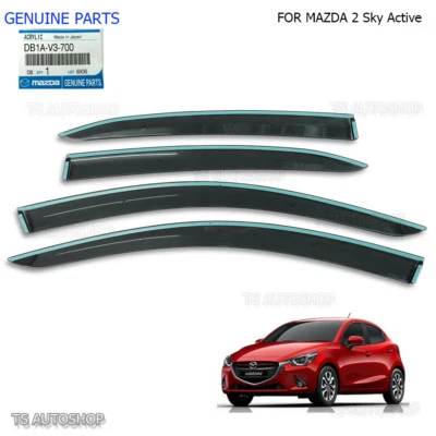 Protectores contra el clima con visera de lluvia negra para Mazda2 Mazda 2 Hatchback 2015 2016 Foto 1 de 4