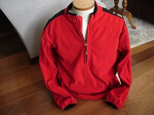 DryJoys by FootJoy FJ Men's 1/2 Half Zip Pullover Red Fleece Golf Jacket Medium - Picture 1 of 7