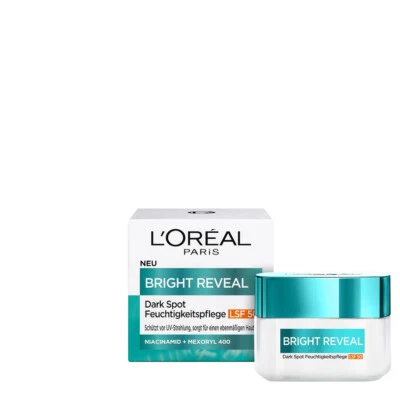 2tlg. Loreal Bright Reveal Dark Spot Feuchtigkeitspflege  LSF 50 + Beauty Band - Bild 1 von 2