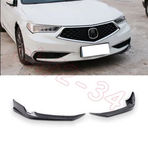 Fit For Acura TLX 2015-2022 Dry Carbon Front Bumper Lip Spoiler Aprons Trim 2PCS - Picture 1 of 5