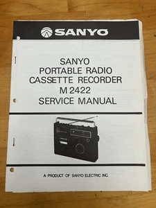 Manual de servicio de grabadora de cinta de radio portátil SANYO M2422 diagramas OEM vintage - Imagen 1 de 4