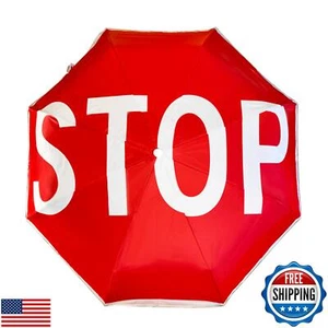 STOP umbrella - Collapsible, Reflective Edge, Convenient, Red, STOP Sign For - Picture 1 of 5