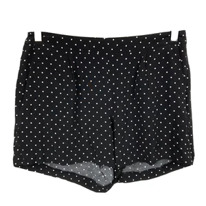 Ann Taylor Loft Shorts Womens 6 Black White Polka Dots Pleated Soft Lightweight - Picture 1 of 12