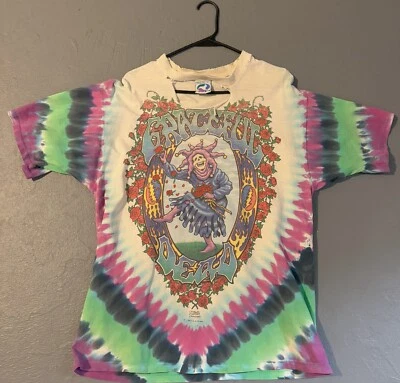 VTG '93 Grateful Dead Tour T Shirt Charles Everard Campbell Liquid Blue THRASED - image 1 of 2
