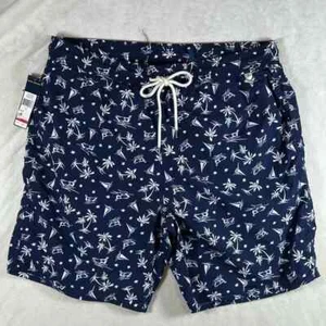 Neu mit Etikett Polo Ralph Lauren XL blau-weiß Badehose Allover-Druck-Design Ski - Bild 1 von 9