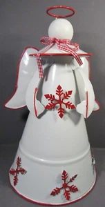 Kitchen Angel White Metal Red Accents Country Farmhouse Christmas 9.5" x 6" READ - Picture 1 of 9