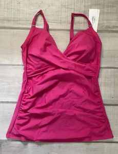 Calvin Klein Twist-Front Ruched Tummy Control Tankini Top~M Medium~NWT $88 - Picture 1 of 3