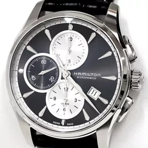 Reloj Hamilton Hombre Jazzmaster Automático Cronógrafo Fecha Correa Negra H32596781 - Imagen 1 de 8