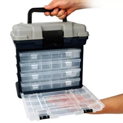 4-Tray Heavy Duty Removable Fishing Tackle Box for Terminal Tackle Croch Storage - image 1 of 4