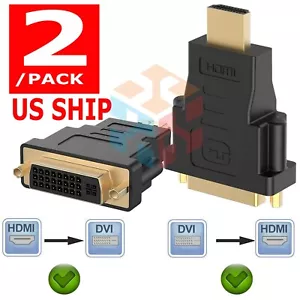 DVI Female To HDMI Male Connector Adapter Converter 1080P PC Desktop TV Laptop - Picture 1 of 7