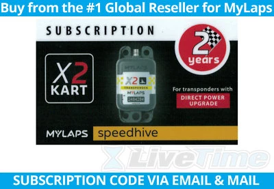 MyLaps X2 Subscription 2-year Renewal Card for Kart Direct Power Transponder - Image 1 of 2
