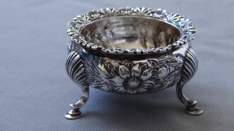 ANTIQUE GORHAM STERLING SALT CELLAR REPOUSEE C1890 Cover