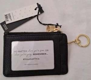 Aimee Kestenberg ALIA SKINNY ID Case Keys & Card Holder Black Gold New - Picture 1 of 10