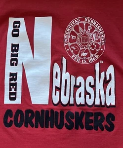 Vintage Nebraska Cornhuskers Baseball Style Jersey Go Big Red Size Large - Picture 1 of 10