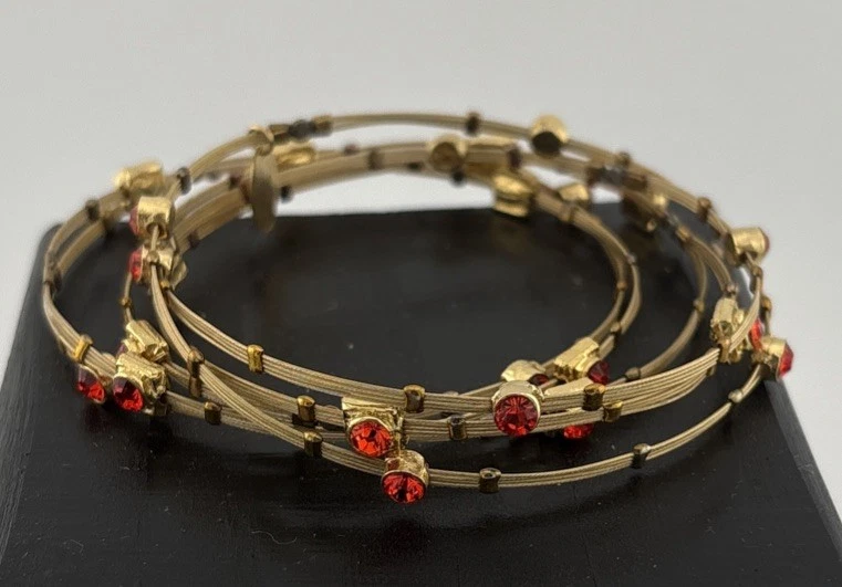 "Juego de 6 brazaletes de amor de temporada para mujer naranja/oro de 2,5"" de diámetro" Foto 1 de 4