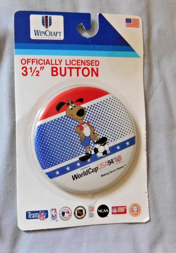 Mascot World Cup USA 1994 Wincraft 3 1/2” Button Pin New - Image 1 of 1