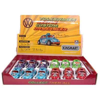 VW BEETLE CUSTOM DRAGRACER 1967 (1 Modellino a Scelta) 1:32 Kinsmart Modellismo  - Immagine 1 di 3