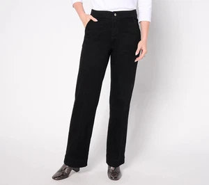 Denim & Co. Signature Perfect Flex Trouser Jean, Black Petite 4 A655145 - Picture 1 of 3