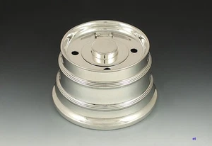Englisches Sterlingsilber Fassstil Tintenfass 1906 - Bild 1 von 5