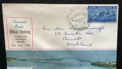 NZ 1966 Auckland Harbour Bridge Opening Cover- Whites Aviation photo (NZF433#2) - Image 1 of 2
