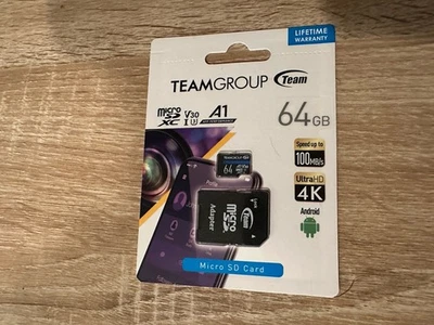 Team Group 64GB SDXC Micro SD Card with Adapter - Image 1 of 2