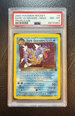 2000 Rocket #8 Promo Dark Gyarados Holo MINT Prerelease PSA 8 With a Swirl! - Image 1 of 4