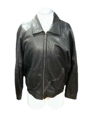 perry ellis mens leather jacket Large Black - Image 1 of 4
