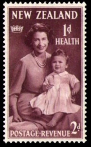 Nueva Zelanda 1950 Salud 2d + 1d Elizabeth & Charles MNH - SG 702 Foto 1 de 1