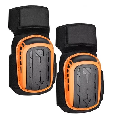 2x Rodilleras negras para trabajo con cojín de gel de alta resistencia para construcción y pisos Foto 1 de 4