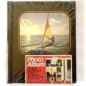 Vintage Self Adhesive Photo Album Windsurfer Ocean 10 Sheet NEW Hong Kong - Picture 1 of 8