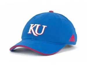 Mütze Kappe Deckel Kansas Jayhawks NCAA Adidas Trainer verstellbar KU KS groß 12  - Bild 1 von 5
