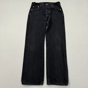 Levis Jeans Mens 30x30 Black 501 Original Fit Straight Medium Wash Denim Work - Picture 1 of 8