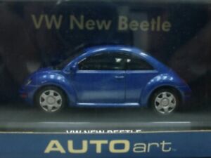 WOW EXTREMELY RARE VW New Beetle 1.8L Turbo 2002 Blue mt 1:64 Auto Art-CM'S-VR6