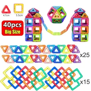 Magnetic Building Blocks Tile Kid Educational Constructor Toy Children 40Pcs New - Picture 1 of 7