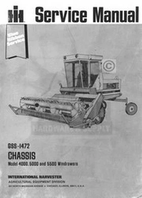 International Harvester 4000 6000 5500 Windrower Chassis Shop Service Manual IH