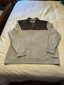 Suéter Vineyard Vines para hombre 2XL 1/4 con cremallera suéter gris manga larga