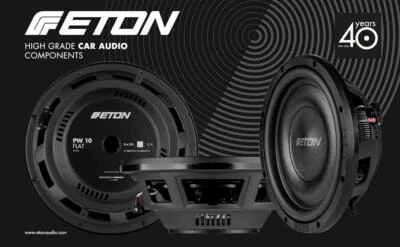 ETON PW10FLAT 25 cm flacher Subwoofer Bass 2 x 2 Ohm, 10 Zoll Subwoofer 600 Watt - Bild 1 von 4