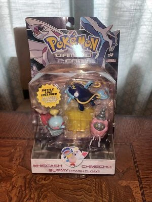 Pokemon Diamond and Pearl Action Figure Whiscash Burmy Chimecho 2008 New Sealed - Image 1 of 2
