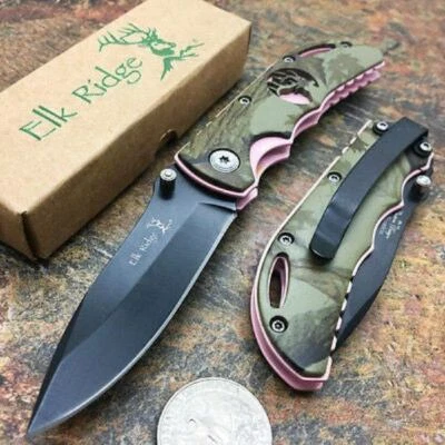 Navaja de Bolsillo Elk Ridge Pequeña Plegable Diseño Personalizado Camuflaje de Caballero Foto 1 de 4