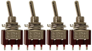 4 Pack Mini SPDT Toggle Switch w\ 3 Pin Solder Lug Termination,0.50"x0.31"x1.27" - Picture 1 of 1