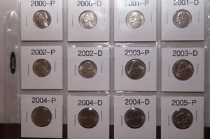 JEFFERSON NICKELS 2000-P-2017-D VERSCHIEDENE DATEN UND MÜNZZEICHEN 38 MÜNZEN - Bild 1 von 8