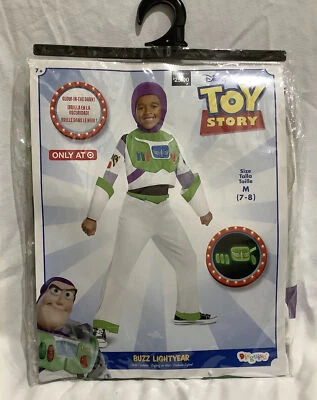 NOVO Buzz Lightyear Glow in the Dark Toy Story 4 Fantasia de Halloween Criança M 7-8 - Imagem 1 de 4