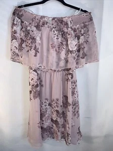 Premier Amour Womens Dress Purple W/Flowers Off The Shoulder Size 2 #370. - Picture 1 of 7