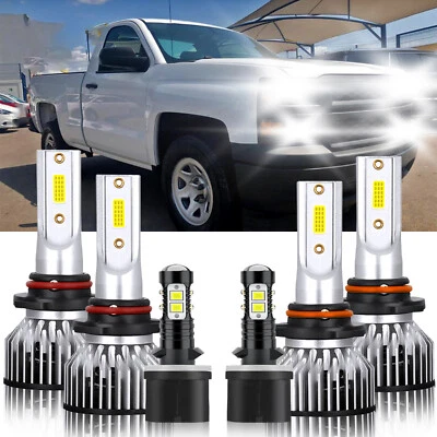 6x LED Headlight Bulbs+Fog Light Kit 6000K white For Chevrolet Sonora 2005-2006 - Изображение 1 из 4