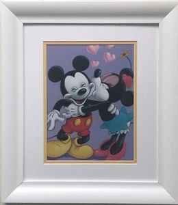 Disney "Mickey & Minnie's Sweet Romance" Arte de Animación Enmarcado Personalizado ¡Nuevo! - Imagen 1 de 3