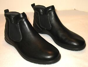 NEW Women's ECCO Black Leather Slip on Booties Comfort EU 37/ US 6 - 6.5