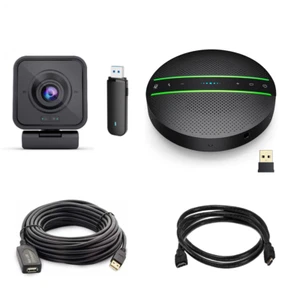 Marconi Wireless HD 1080p Webcam / USB Wireless Speakerphone & Cable Kit Bundle - Picture 1 of 22