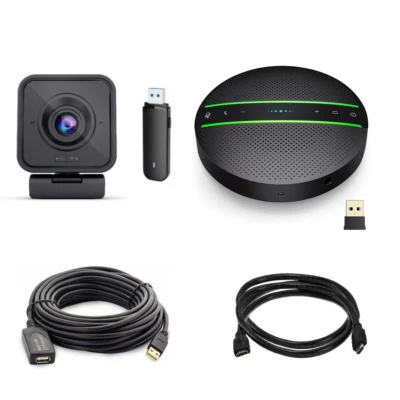 Pacchetto kit altoparlante e cavo wireless Marconi Wireless HD 1080p webcam/USB - Immagine 1 di 4