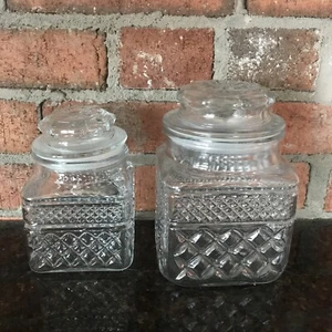 Frascos cuadrados Anchor Hocking Wexford medianos 6,5 x 4,5" pequeños 5 x 3,5" vidrio transparente EC - Imagen 1 de 12